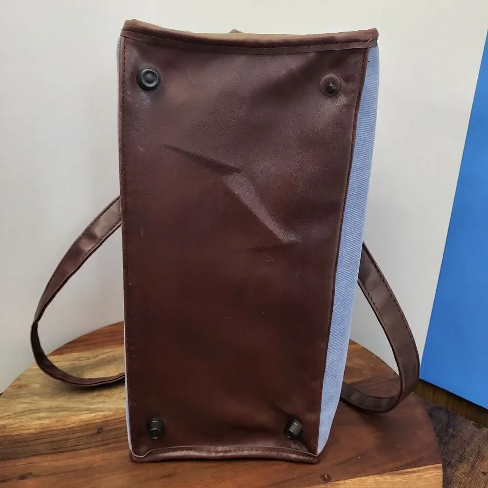 Bow-Wow Pet Carrier Large 15” x 12” x 8” Pets Up to 22lbs Blue Corduroy Unused
